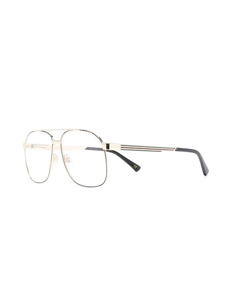 Gucci Eyewear Pilot Frame Glasses .